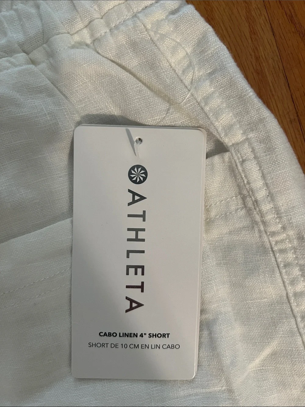 athleta White Linen Drawstring Athletic Shorts- 100% linen